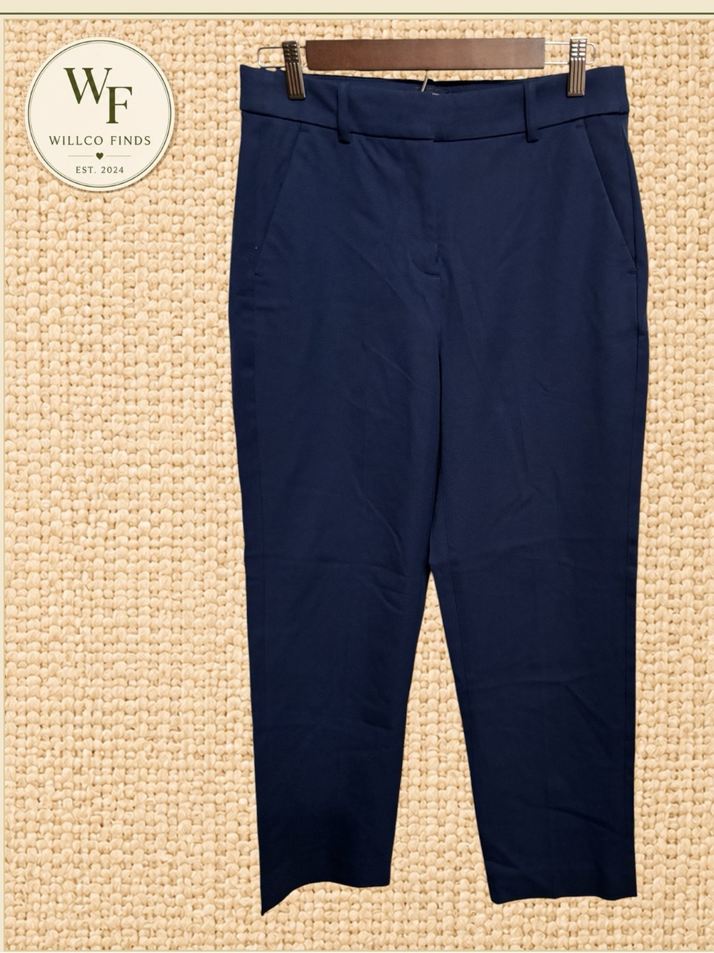NWT Women’s J.Crew Kallie Pants Size 6 Navy Straight Leg Stretch Trousers